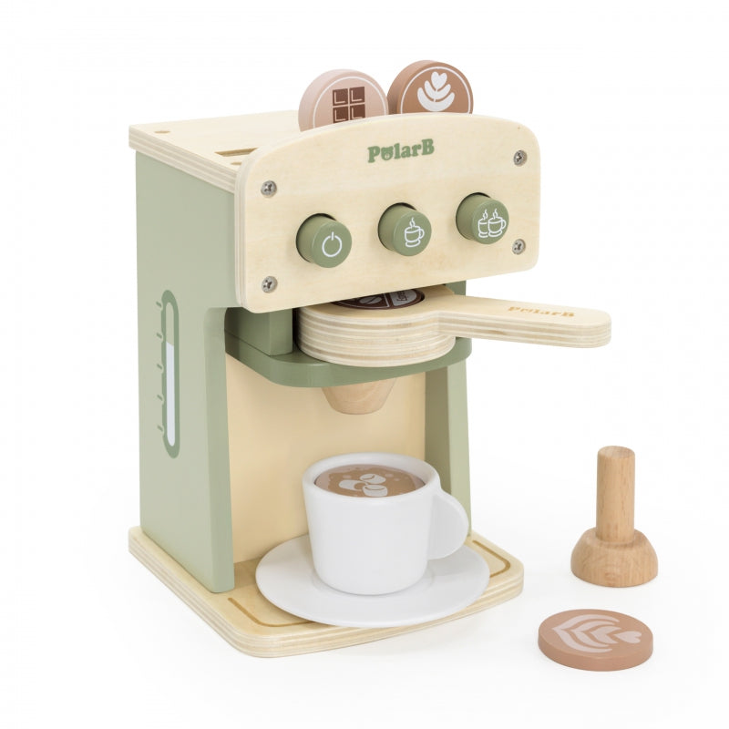 PolarB houten koffiezetapparaat groen + accessoires
