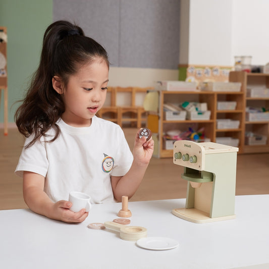 PolarB houten koffiezetapparaat groen + accessoires