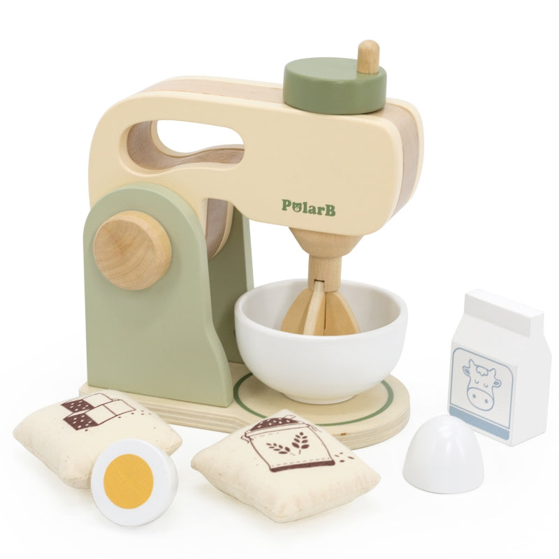 PolarB houten keukenmixer groen + accessoires