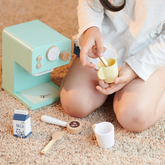 CLASSIC WORLD houten koffiezetapparaat voor kinderen, 7-delige set