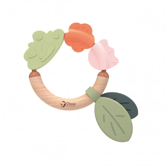 CLASSIC WORLD houten sensorische rammelaar/bijtring