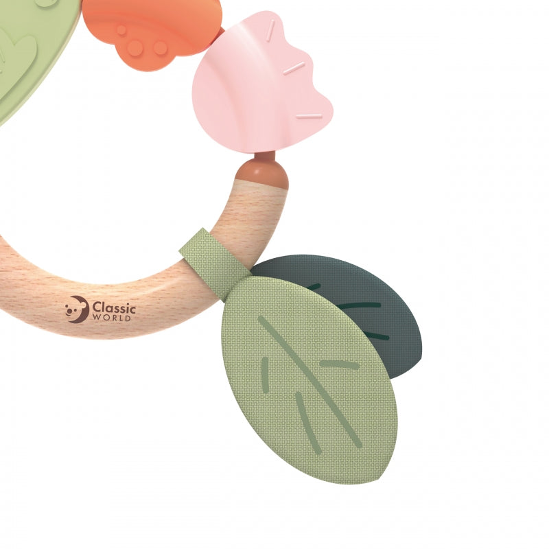 CLASSIC WORLD houten sensorische rammelaar/bijtring