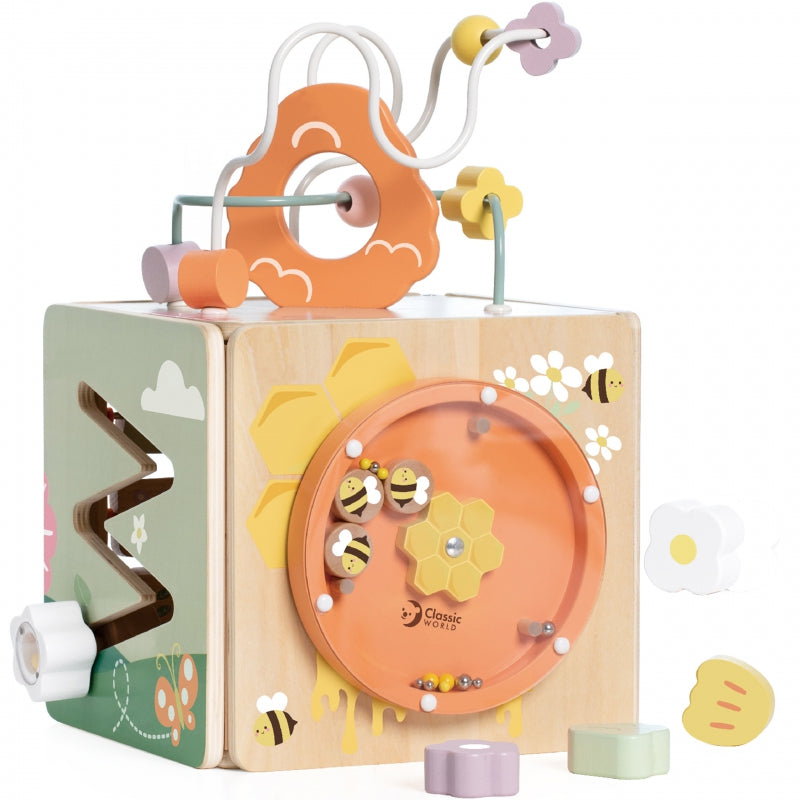 CLASSIC WORLD houten 5-in-1 sensorische educatieve kubus