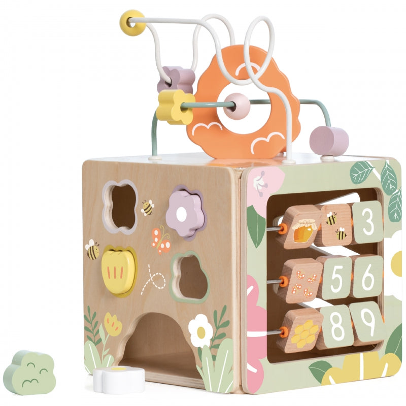 CLASSIC WORLD houten 5-in-1 sensorische educatieve kubus