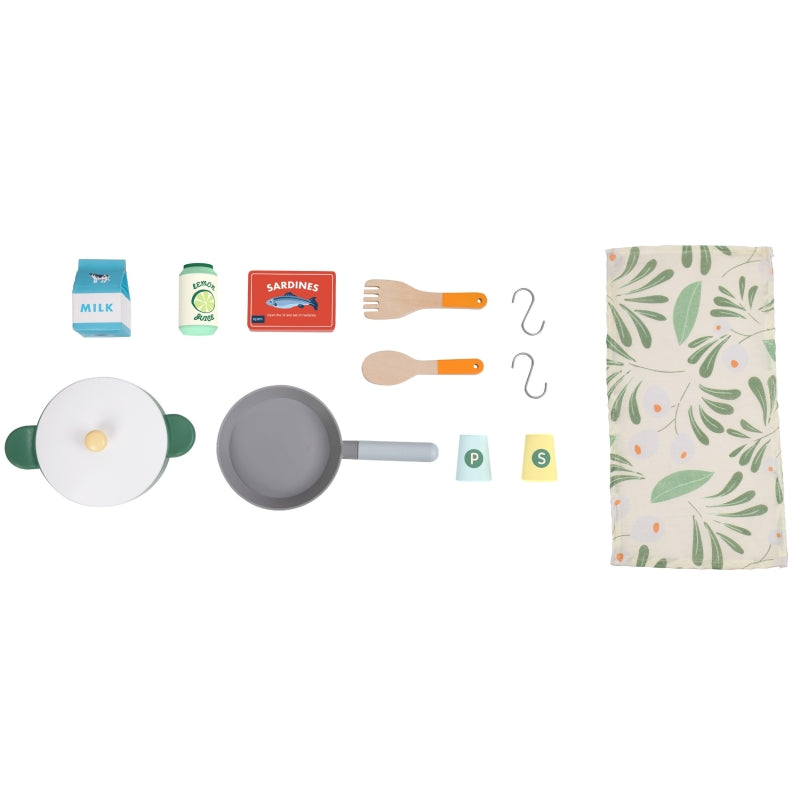 CLASSIC WORLD multifunctionele houten keuken met wasmachine en accessoires