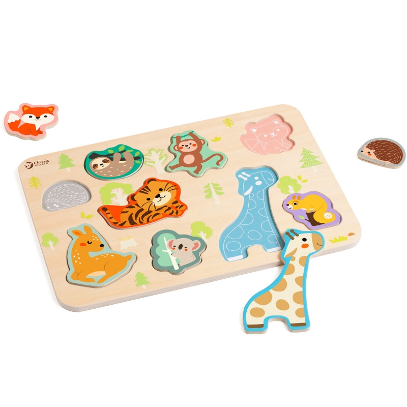 CLASSIC WORLD houten dieren puzzel