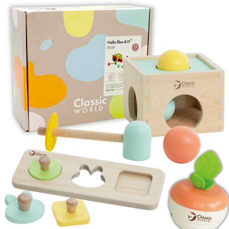 CLASSIC WORLD pastel educatieve box voor kinderen van 6 tot 12 maanden