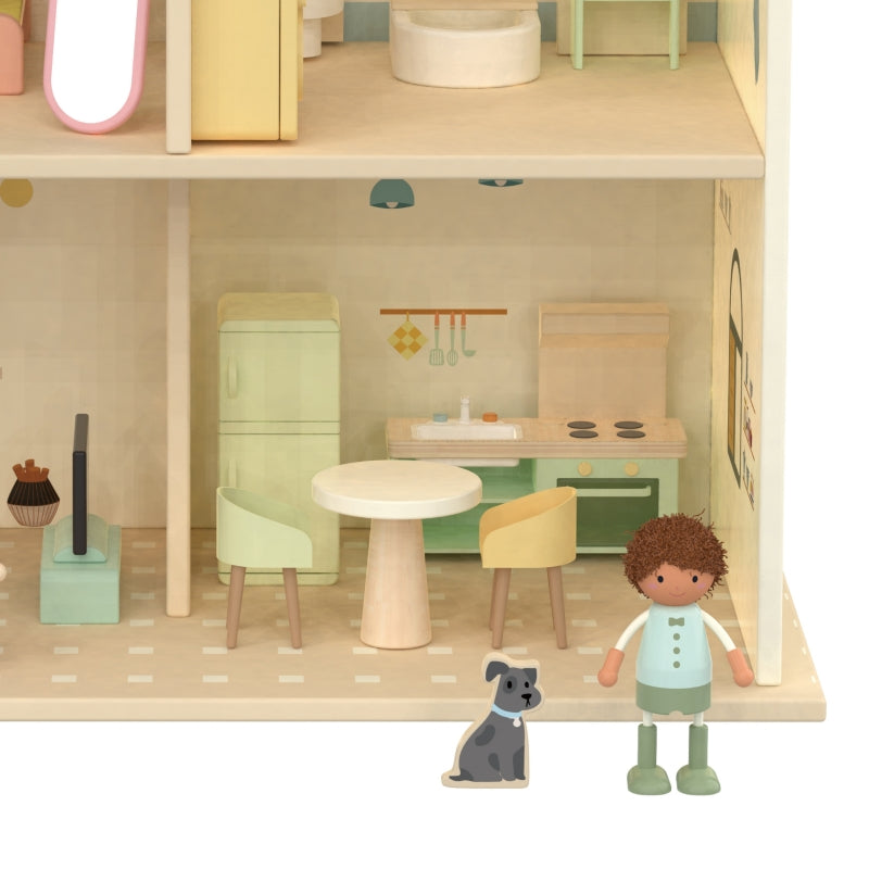 CLASSIC WORLD groot houten poppenhuis met meubels