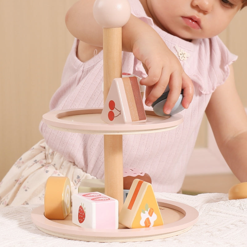 PolarB houten taartstandaard met accessoires