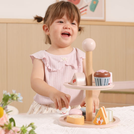 PolarB houten taartstandaard met accessoires