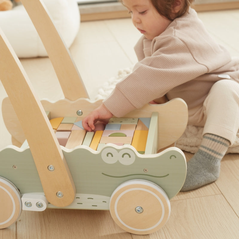 PolarB houten duwwagen krokodil