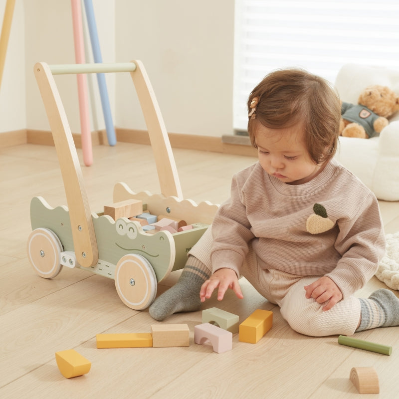 PolarB houten duwwagen krokodil