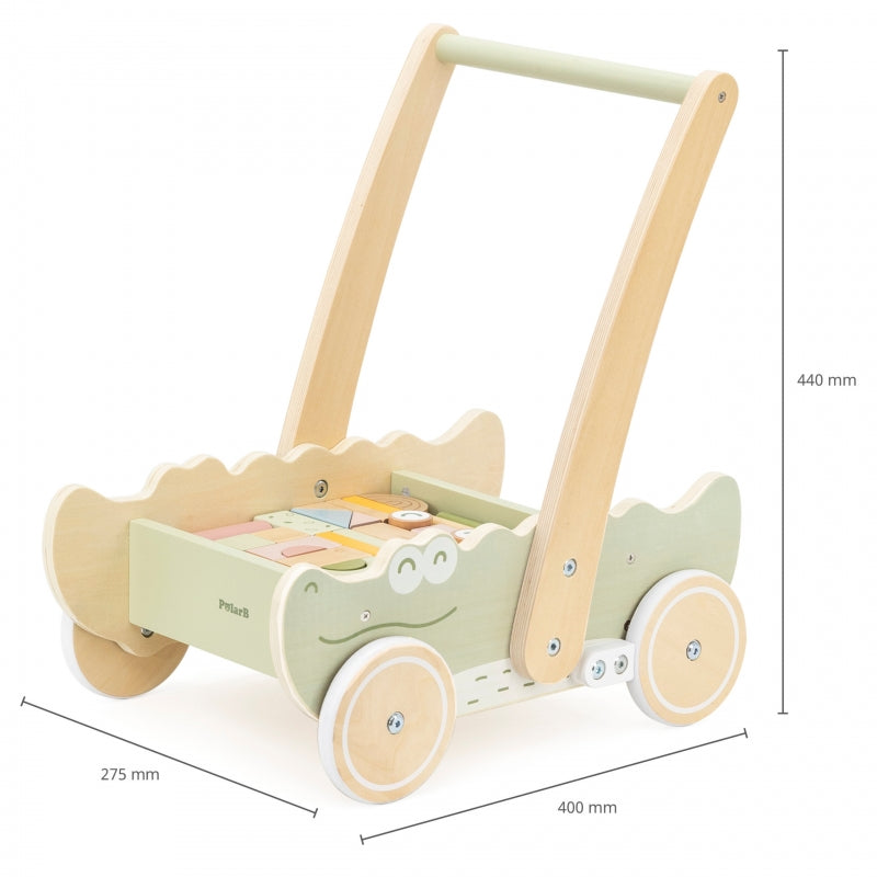 PolarB houten duwwagen krokodil