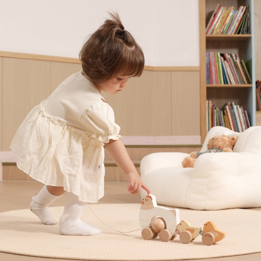 PolarB houten trekhen met kuikens