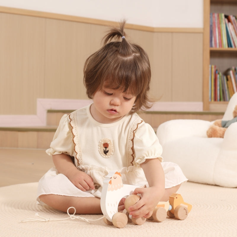 PolarB houten trekhen met kuikens