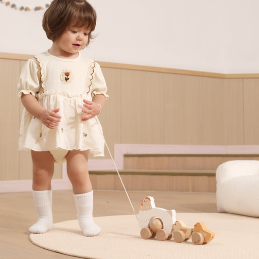 PolarB houten trekhen met kuikens