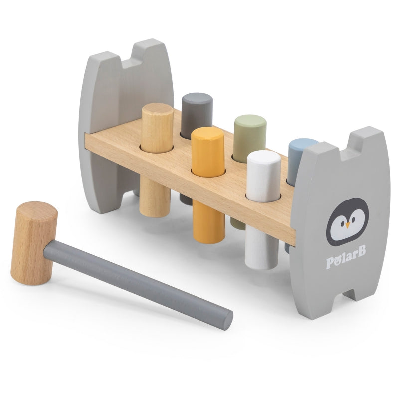 PolarB houten pinguïn montessori hamer