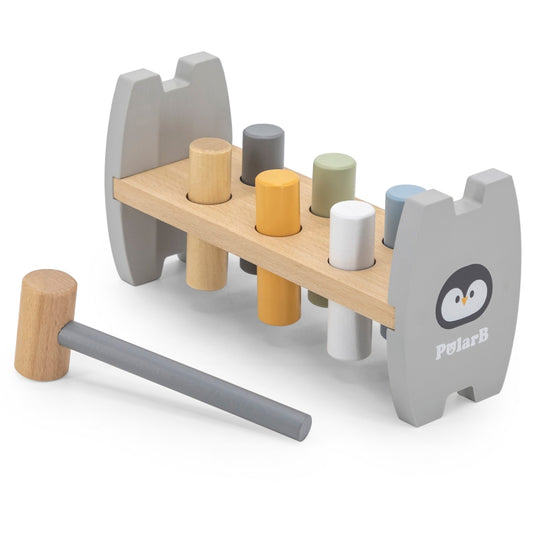 PolarB houten pinguïn montessori hamer