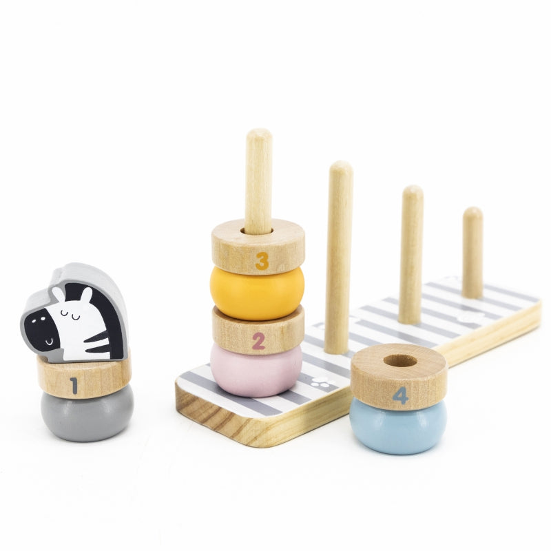 PolarB houten educatieve stapeltoren met montessori dieren