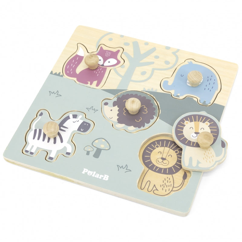 PolarB houten montessori puzzel dieren