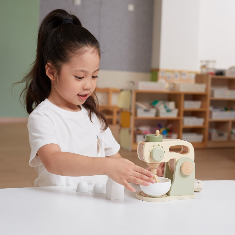 PolarB houten keukenmixer groen + accessoires