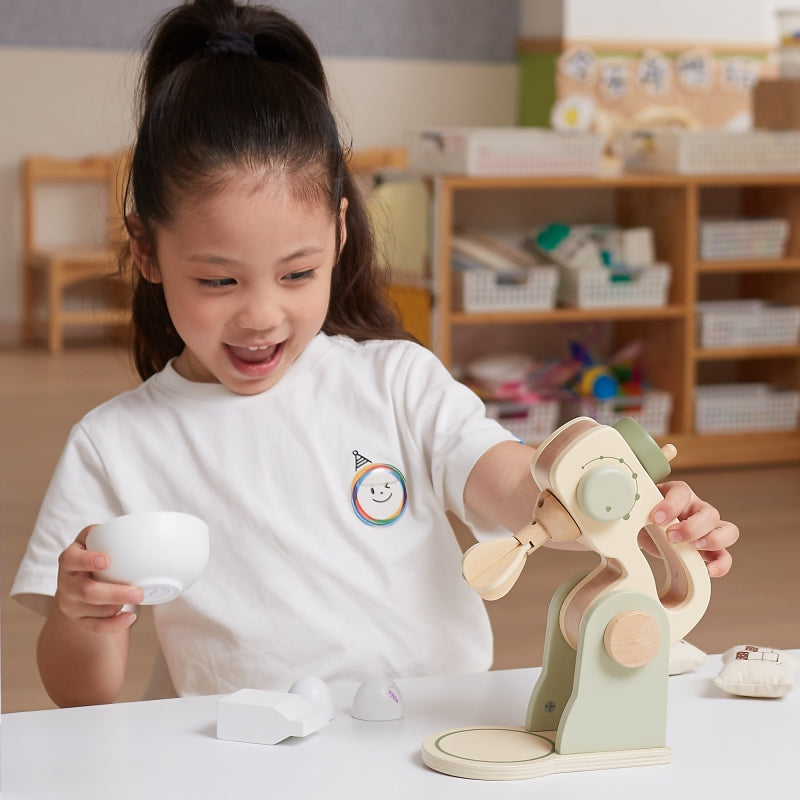 PolarB houten keukenmixer groen + accessoires