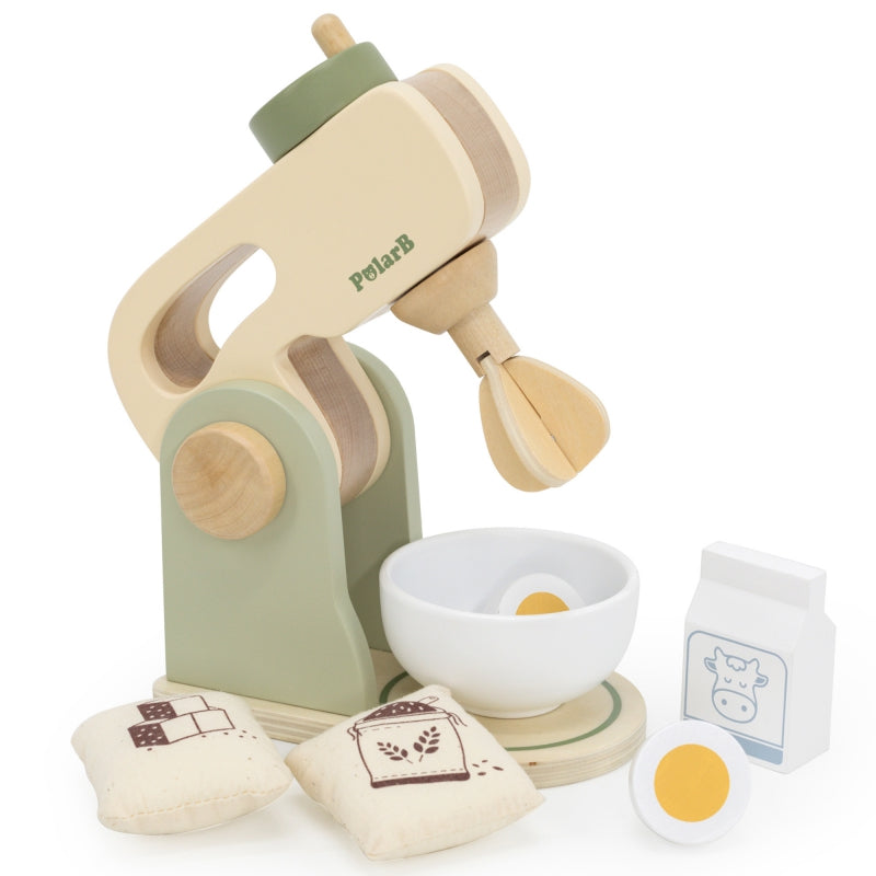 PolarB houten keukenmixer groen + accessoires