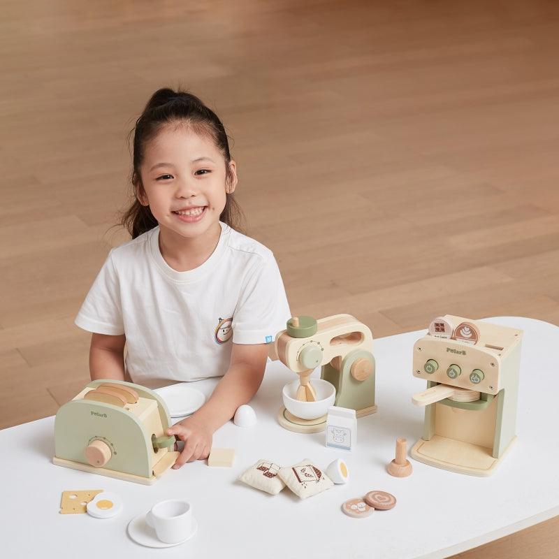 PolarB houten broodroosterset groen + accessoires