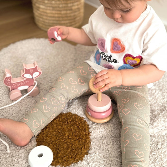 PolarB Set houten piramide + vos om te trekken