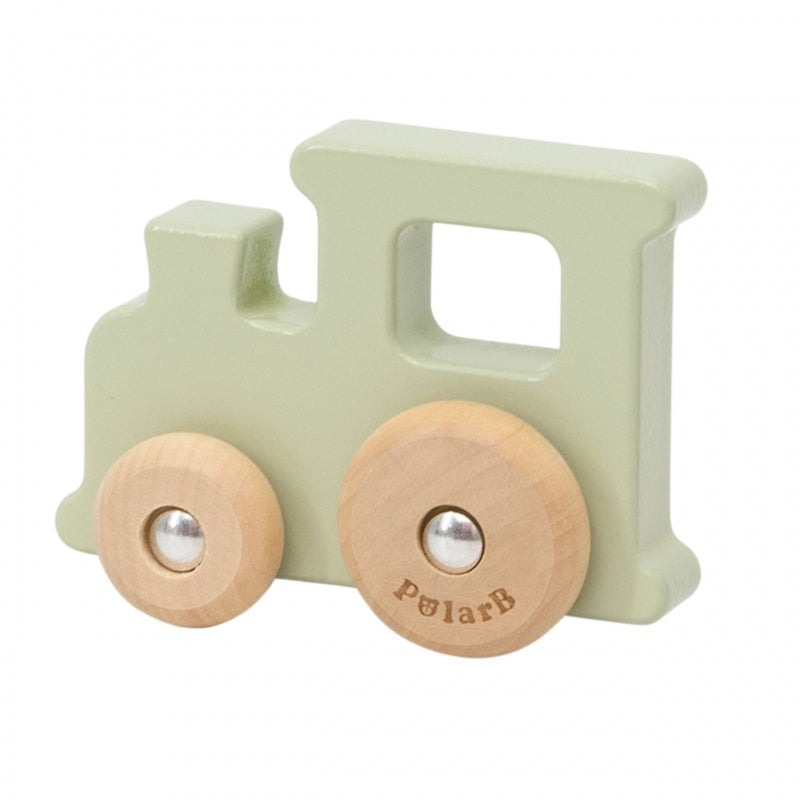 PolarB set van 4 kleurrijke houten voertuigen