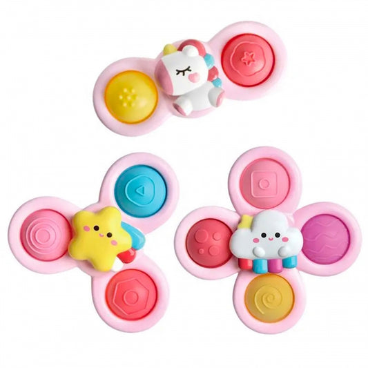 WOOPIE BABY space spinner pop-it sensorisch speelgoed verwisselbaar 3 stuks roze