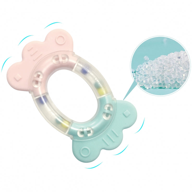 WOOPIE BABY sensorische rammelaar-/bijtringset roze