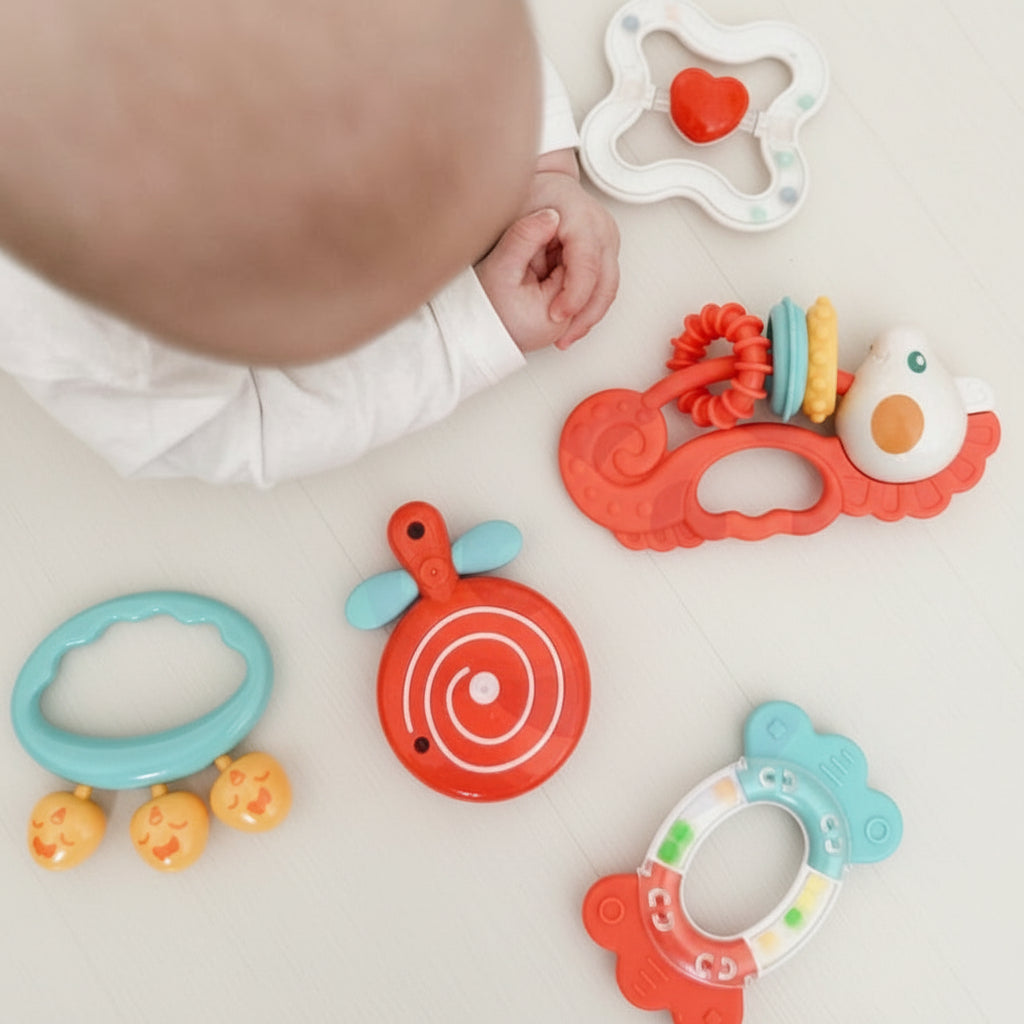 WOOPIE BABY sensorische rammelaar-/bijtringset