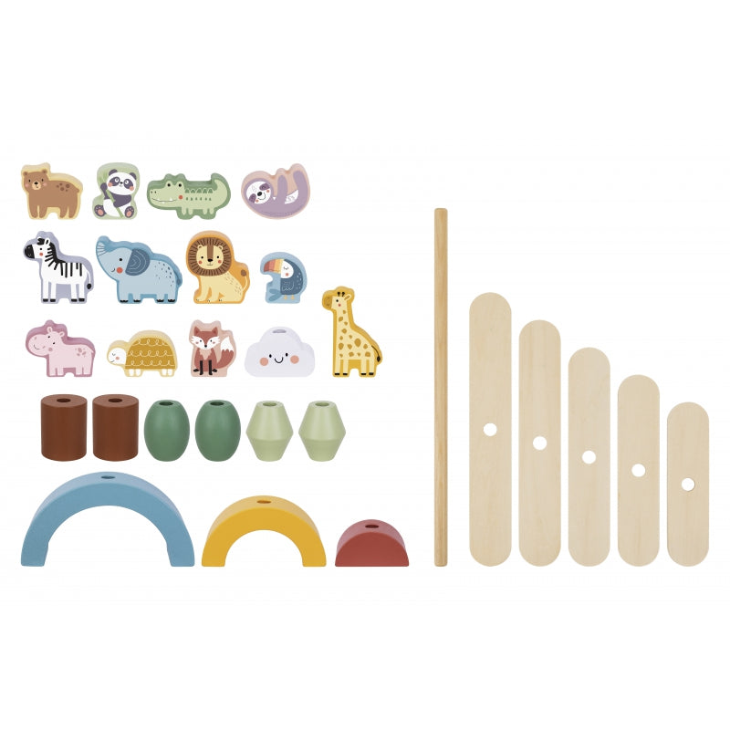 WOOPIE GREEN balancerende houten dieren stapelpuzzel