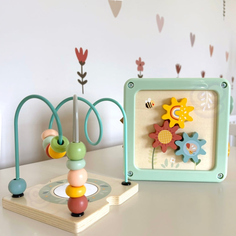 WOOPIE GREEN houten activiteitenkubus multifunctionele educatieve sorteerder