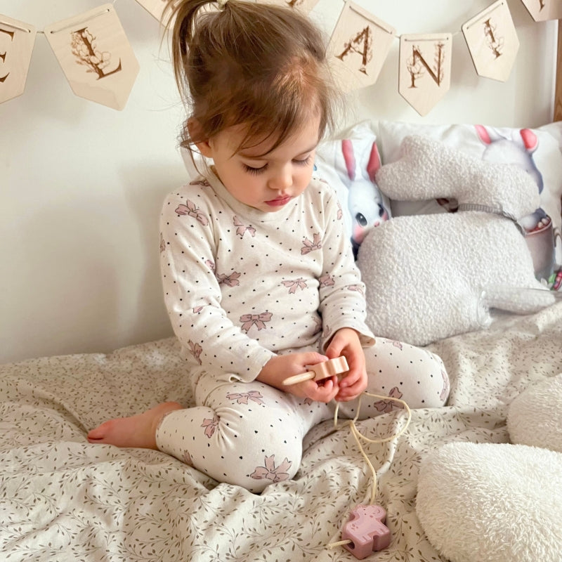 WOOPIE GREEN houten zoo-on-a-string verweven Montessori