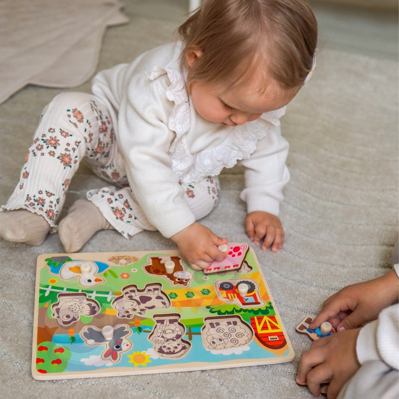 WOOPIE GREEN houten montessori boerderij puzzel