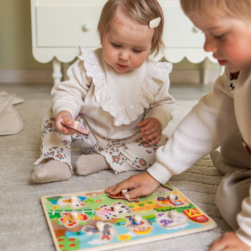 WOOPIE GREEN houten montessori boerderij puzzel