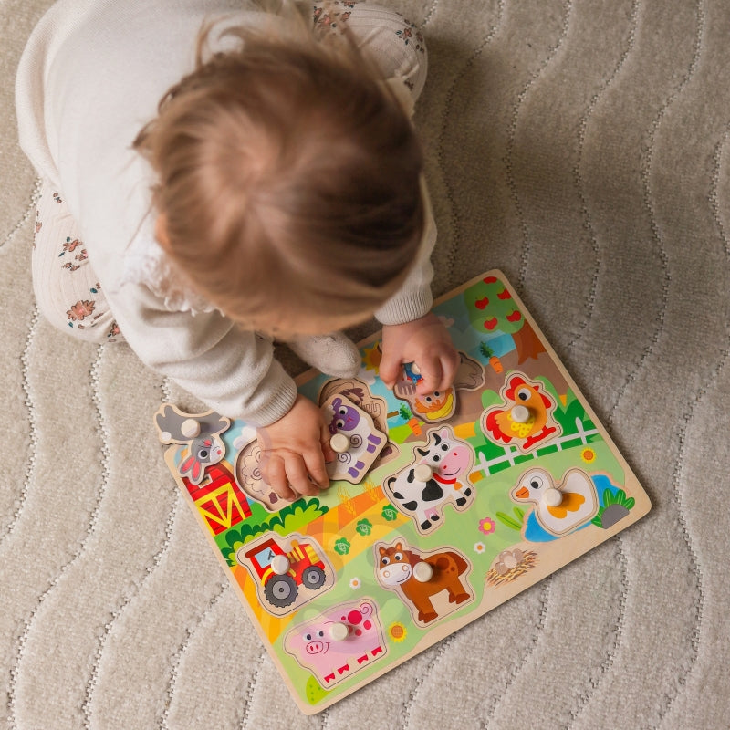 WOOPIE GREEN houten montessori boerderij puzzel