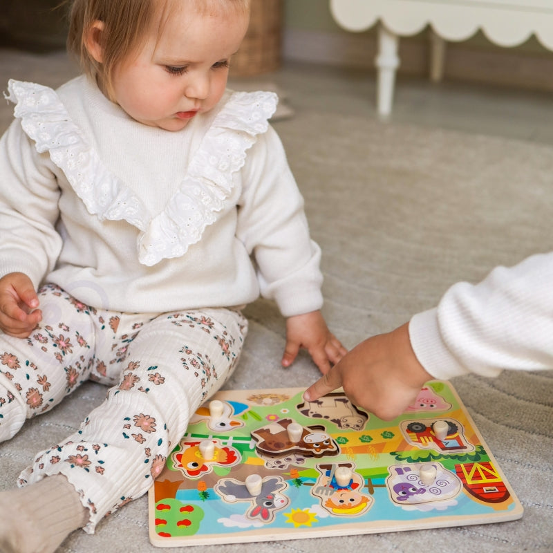 WOOPIE GREEN houten montessori boerderij puzzel
