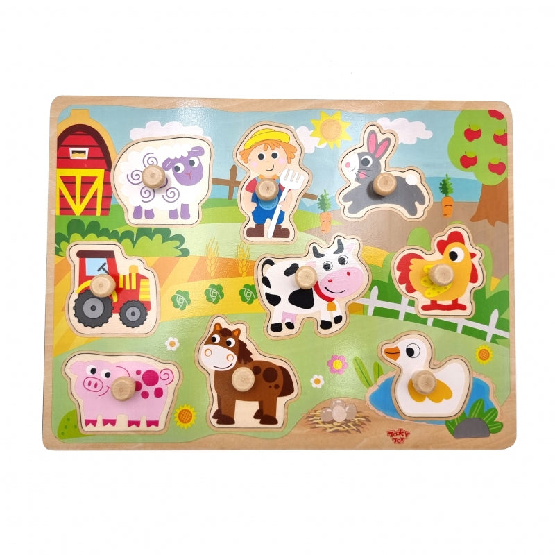 WOOPIE GREEN houten montessori boerderij puzzel