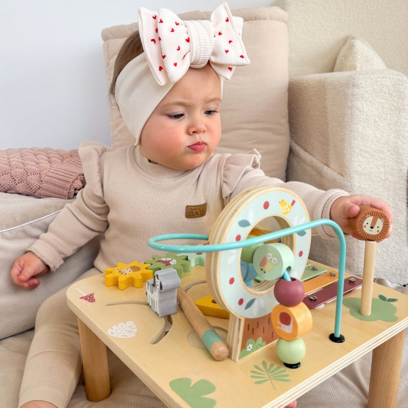 WOOPIE GREEN houten educatieve tafel muzikaal sensorisch doolhof 5-in-1