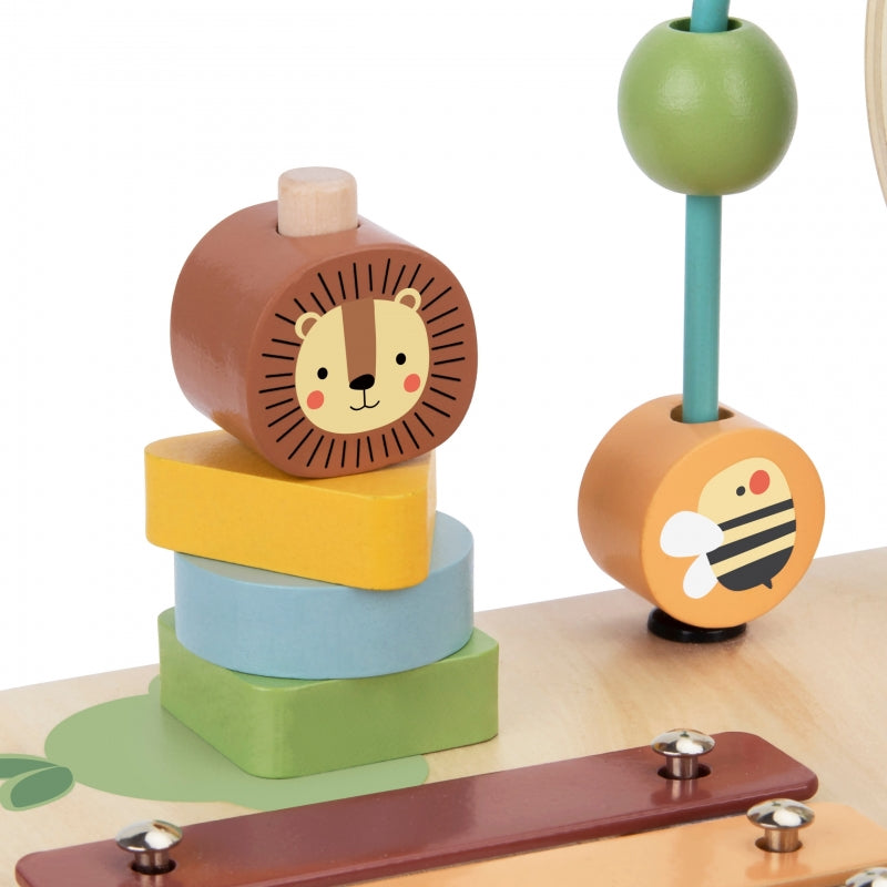 WOOPIE GREEN houten educatieve tafel muzikaal sensorisch doolhof 5-in-1