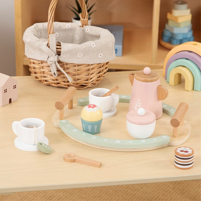 WOOPIE GREEN houten thee- en koffieset 12-delig