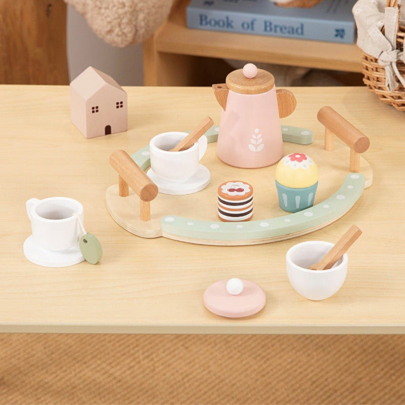 WOOPIE GREEN houten thee- en koffieset 12-delig