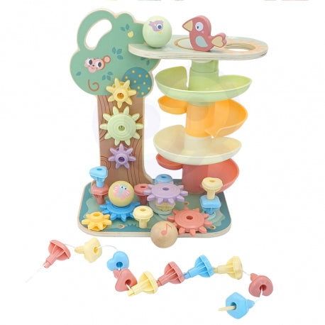 WOOPIE GREEN montessori 4-in-1 ballenbaan activiteitenboom