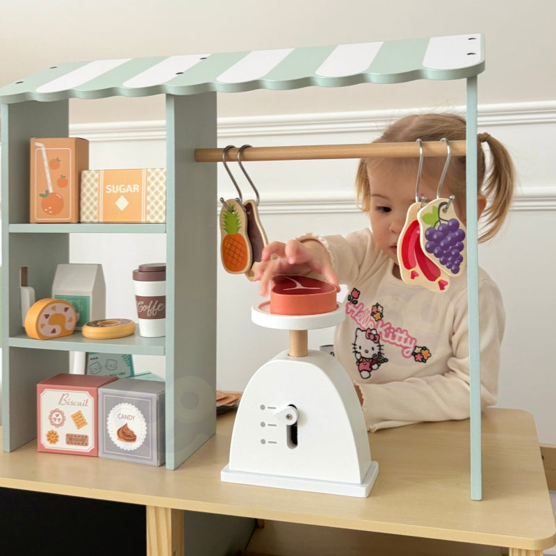 WOOPIE GREEN kruidenierswinkel multifunctioneel 5-in-1 kraampje 73 stuks