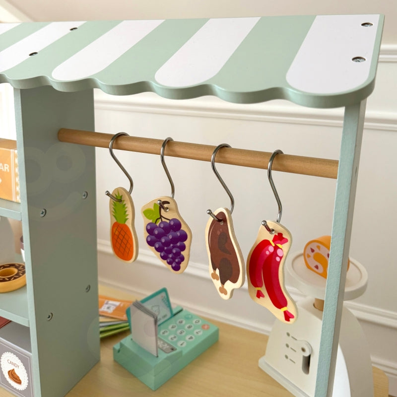 WOOPIE GREEN kruidenierswinkel multifunctioneel 5-in-1 kraampje 73 stuks