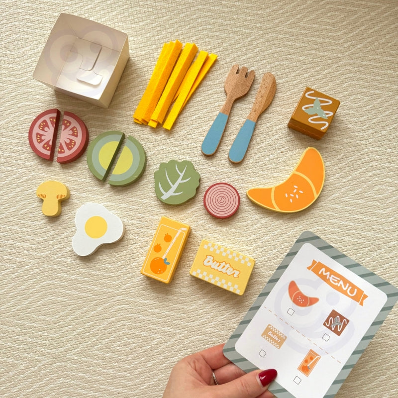 WOOPIE GREEN ontbijtset en restaurant - bestelspel met dienblad en accessoires